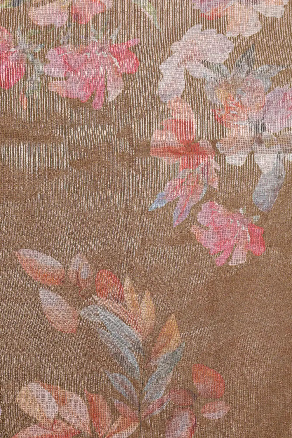 Light Taupe Semi Banarasi Saree - Seematti