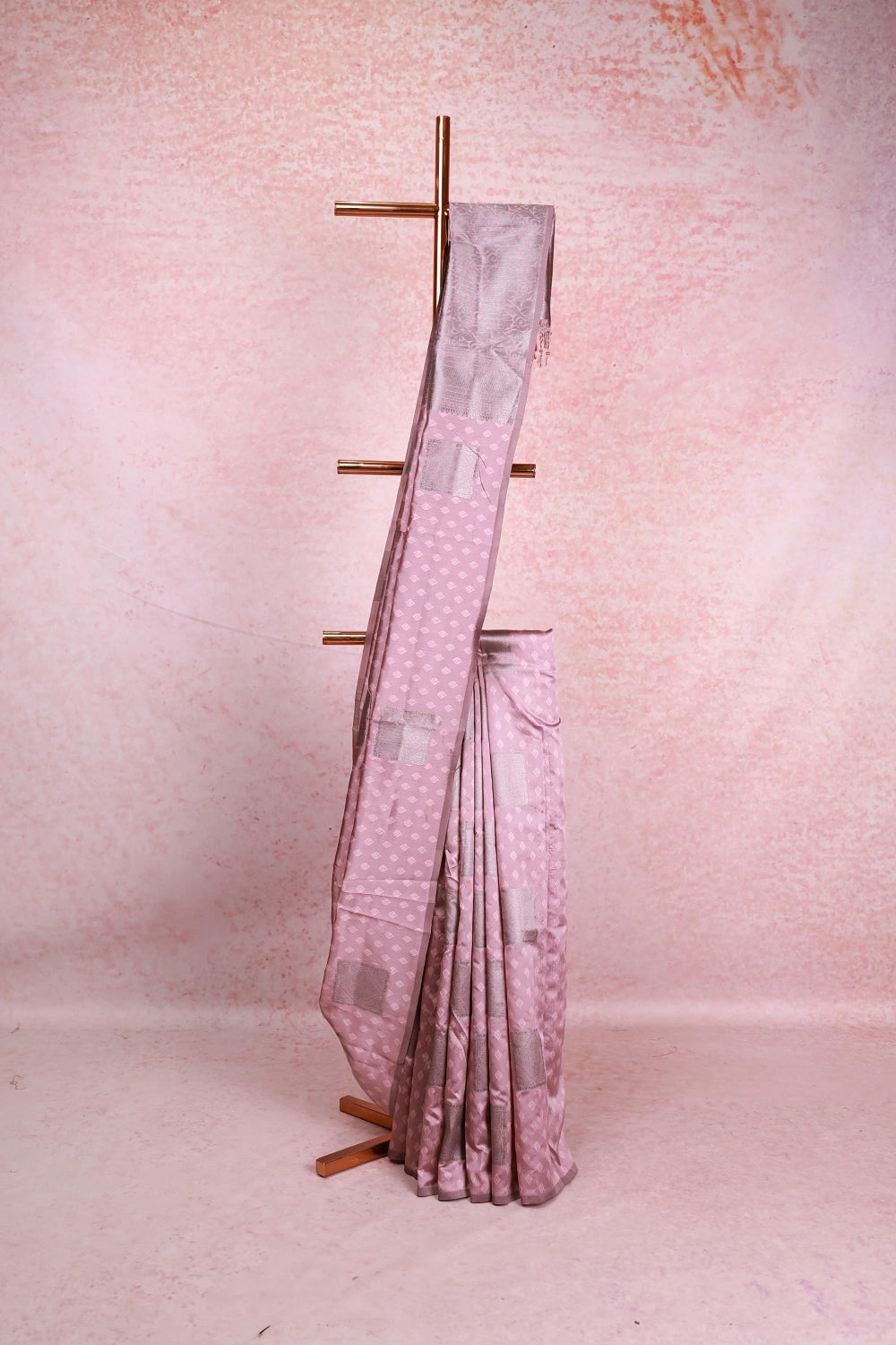 Light lavender Semi Silk Saree