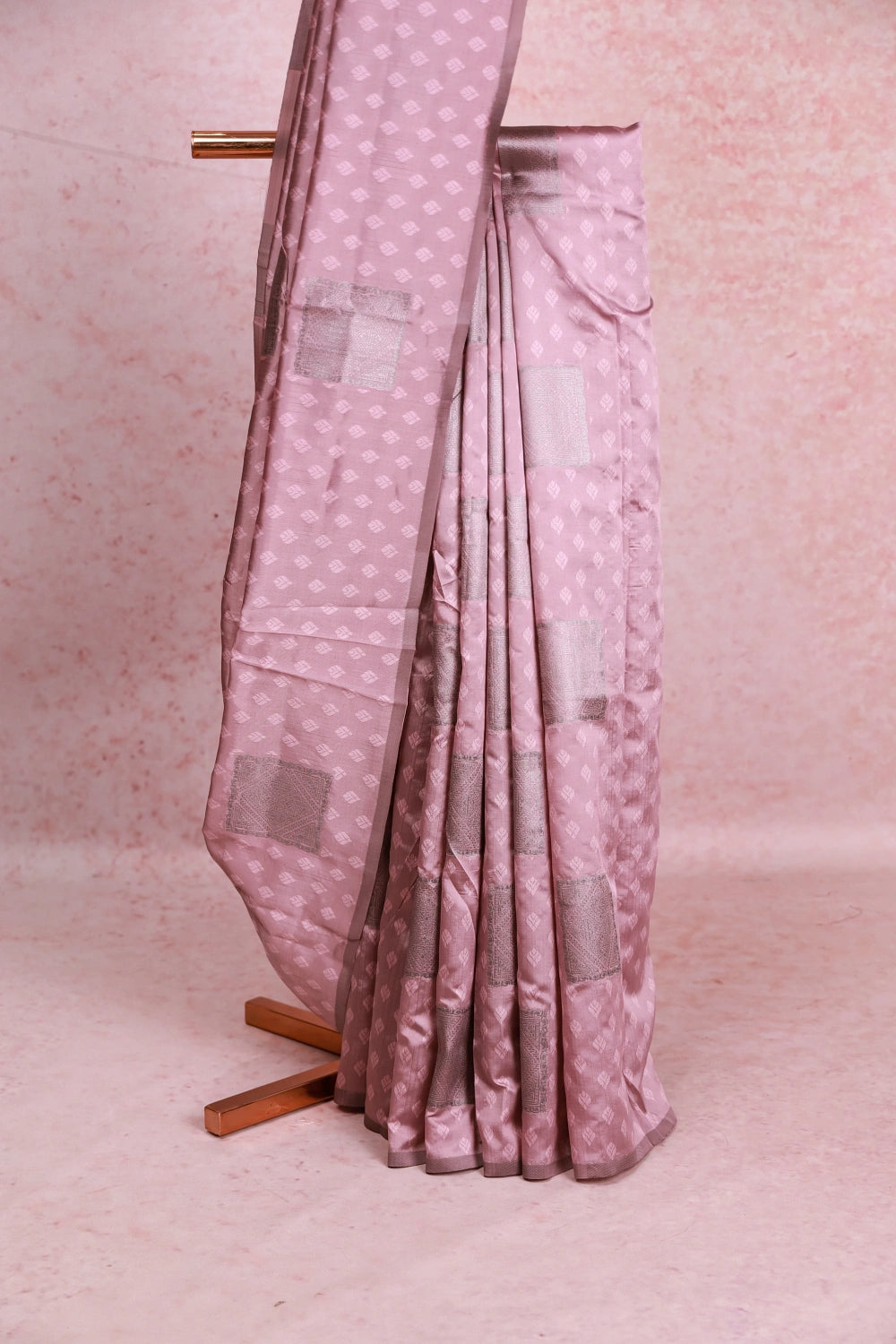 Light lavender Semi Silk Saree