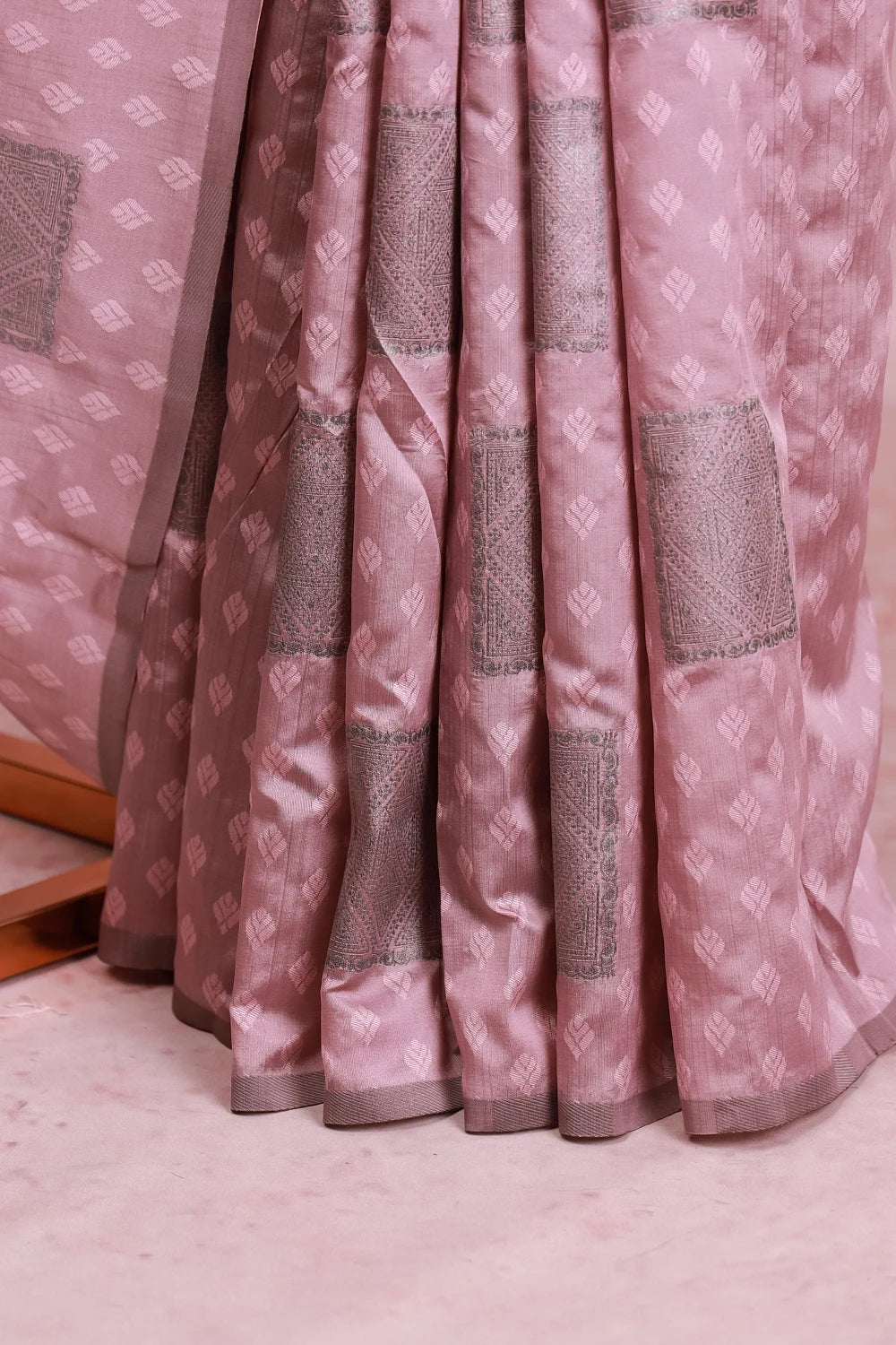 Light lavender Semi Silk Saree