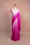 Magenta Pink And Light Pink Crepe Saree