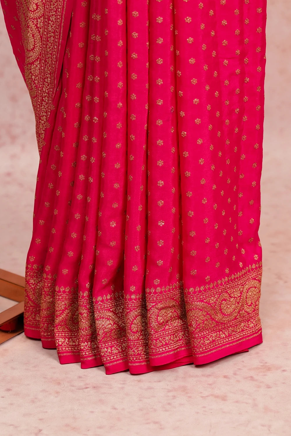 Magenta Pink Banarasi Silk Saree