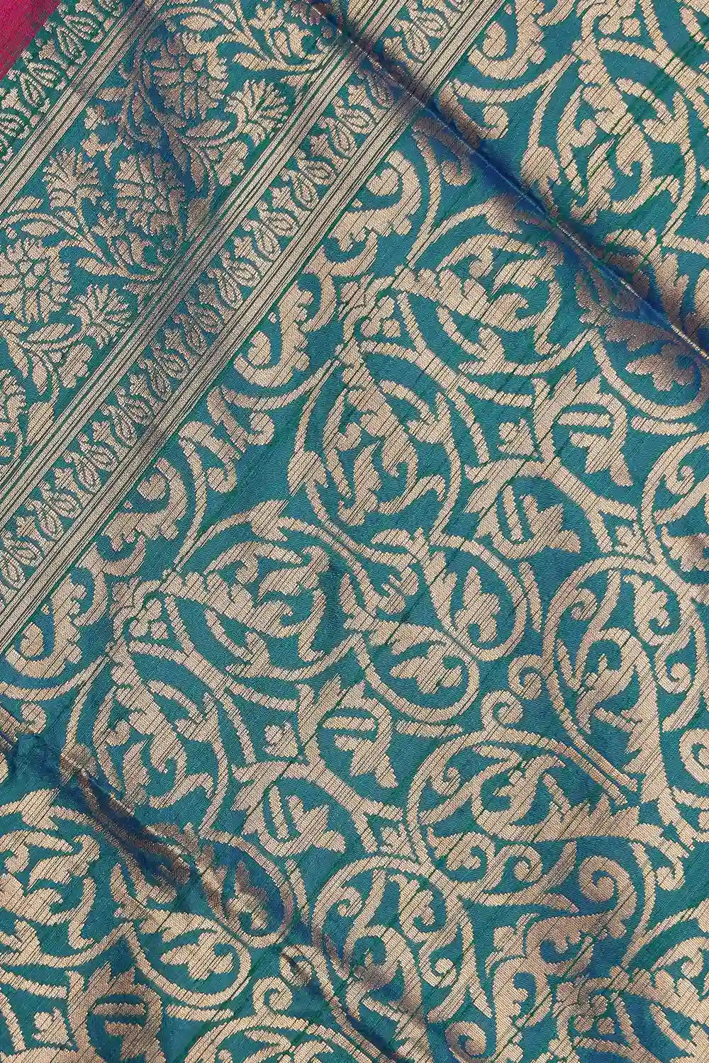 Magenta Pink Semi Jute Saree