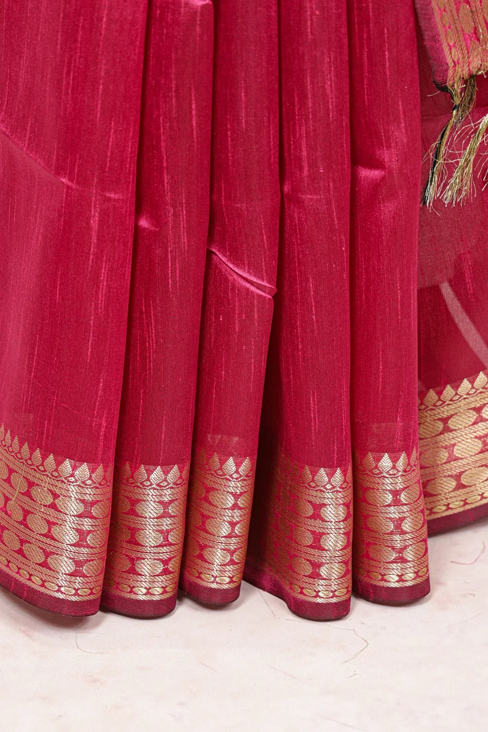 Magenta Pink  Semi Jute Saree - Seematti