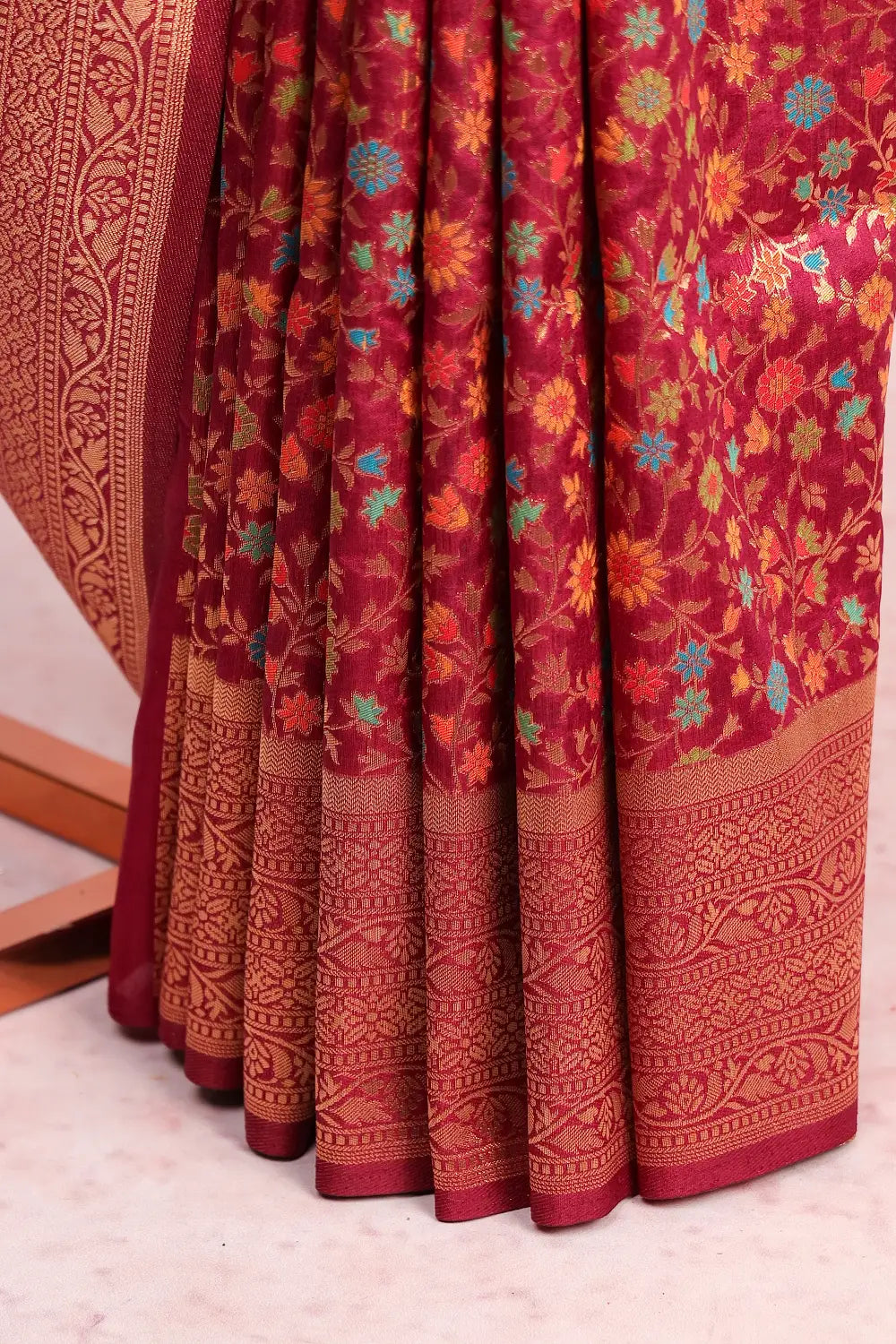Magenta Semi Banarasi Saree