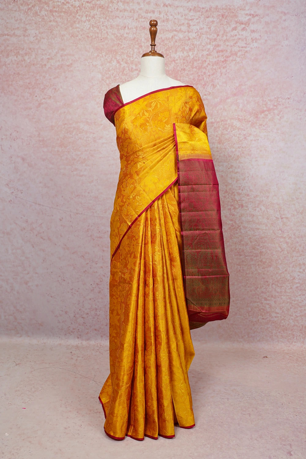 Mango Yellow Color Kancheepuram Silk Saree - Seematti