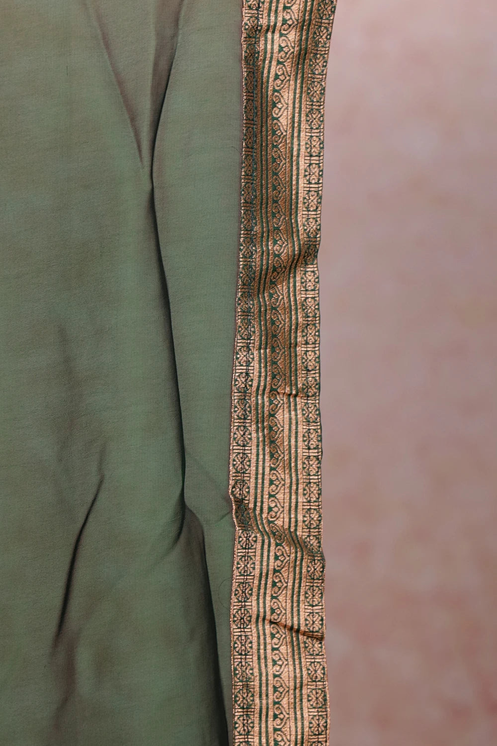 Maroon And Green Semi Silk Dhavani Set - Seematti