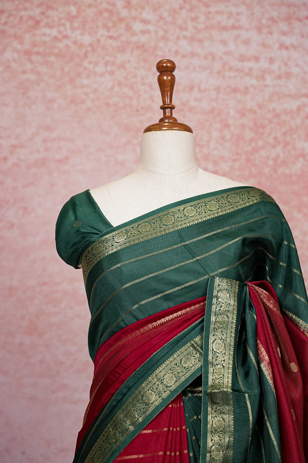 Maroon Banarasi Saree - Seematti
