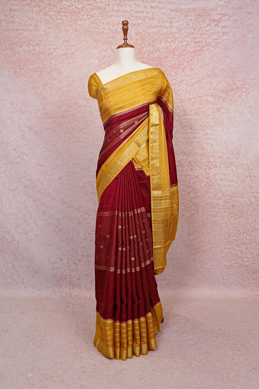 Maroon Banarasi Silk  Saree - Seematti