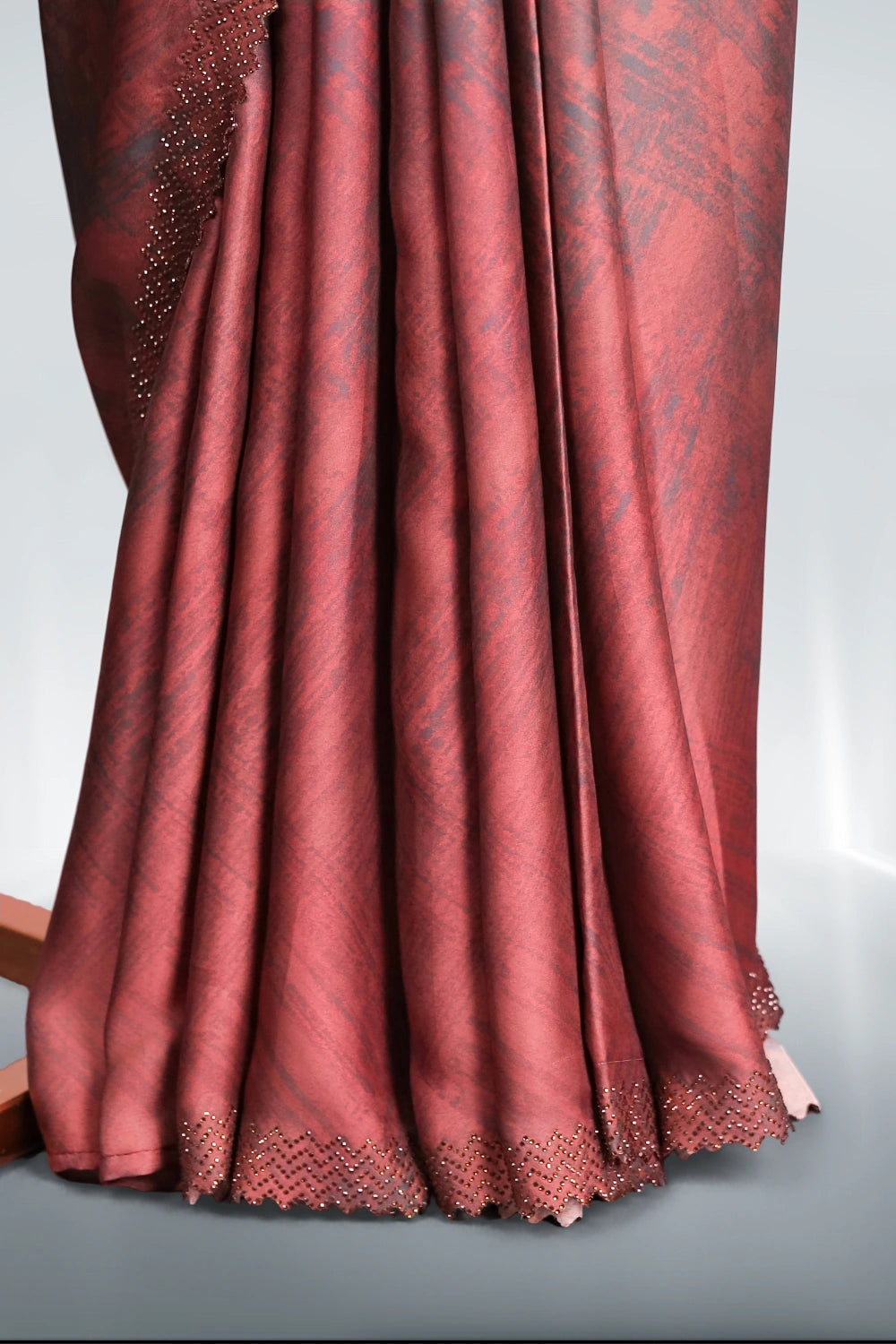 Maroon Crepe Saree