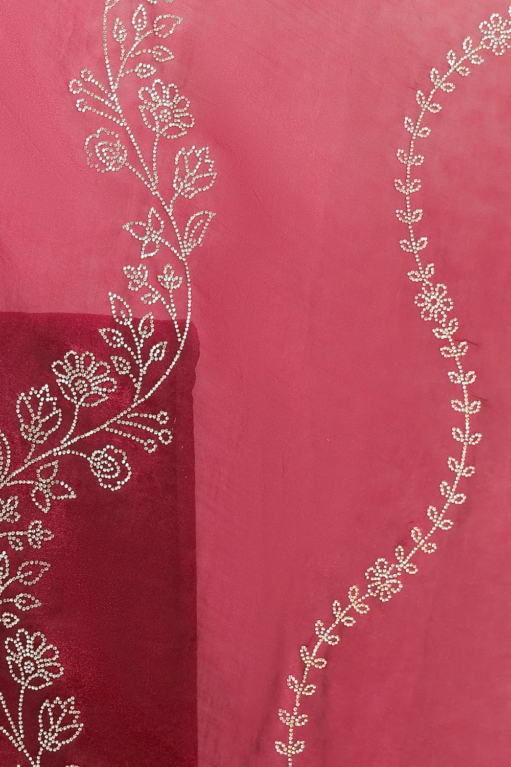 Maroon Crush Organza Saree