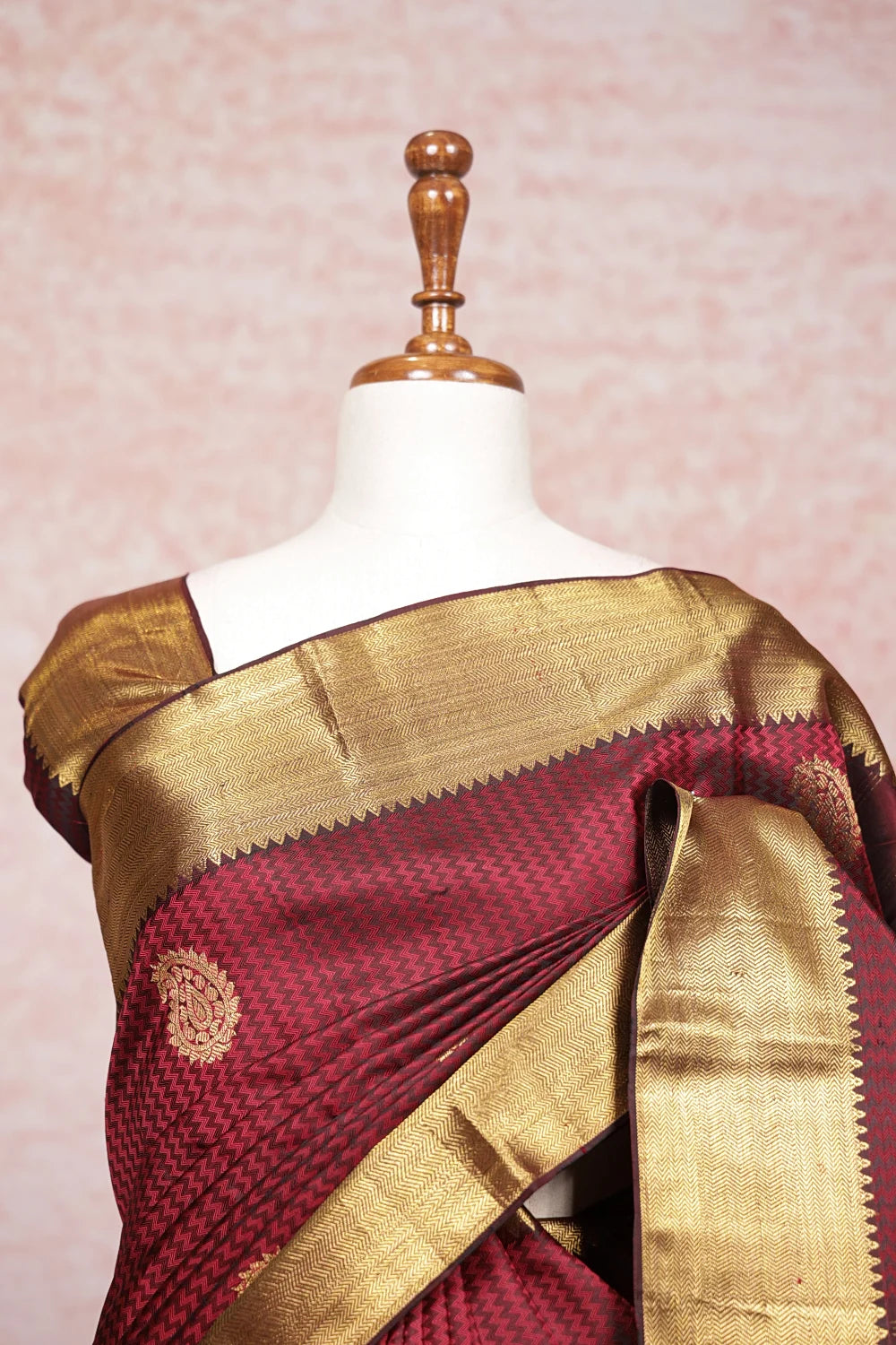 Maroon Kancheepuram Silk Saree - Seematti