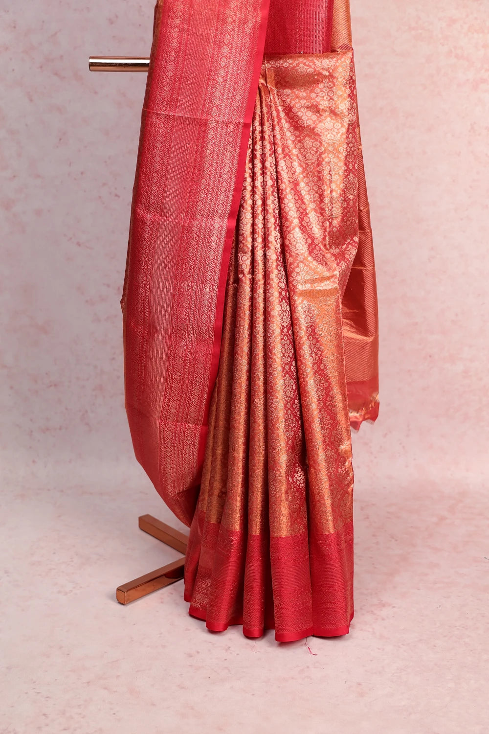 Maroon Kancheepuram Tissue Silk Saree