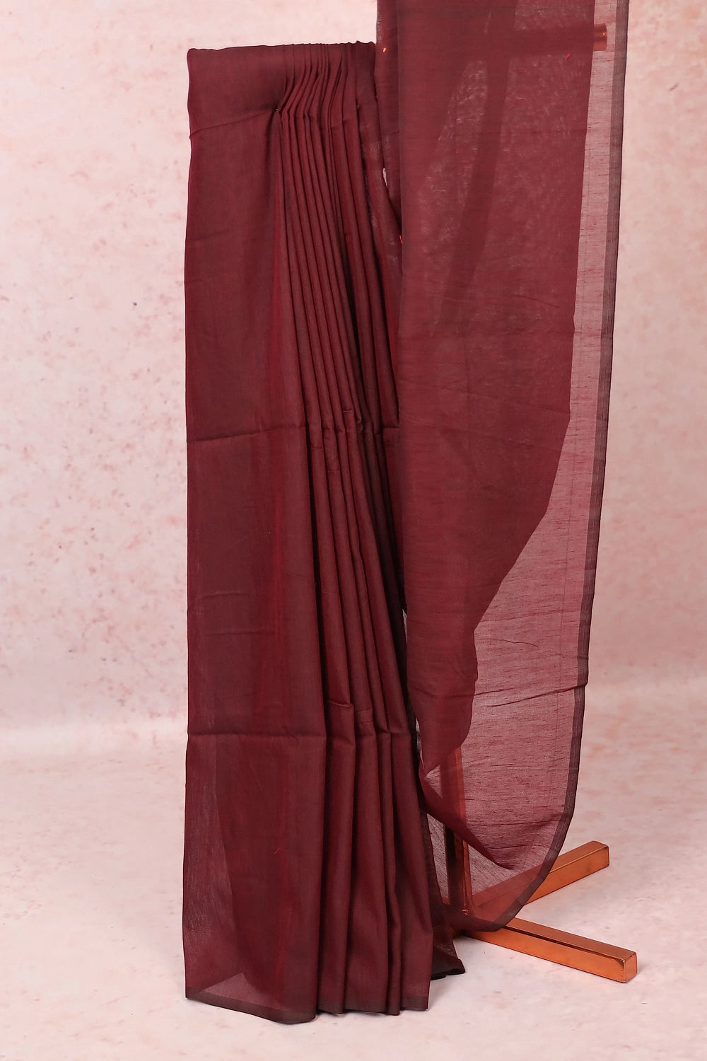 Maroon Mul Cotton Saree