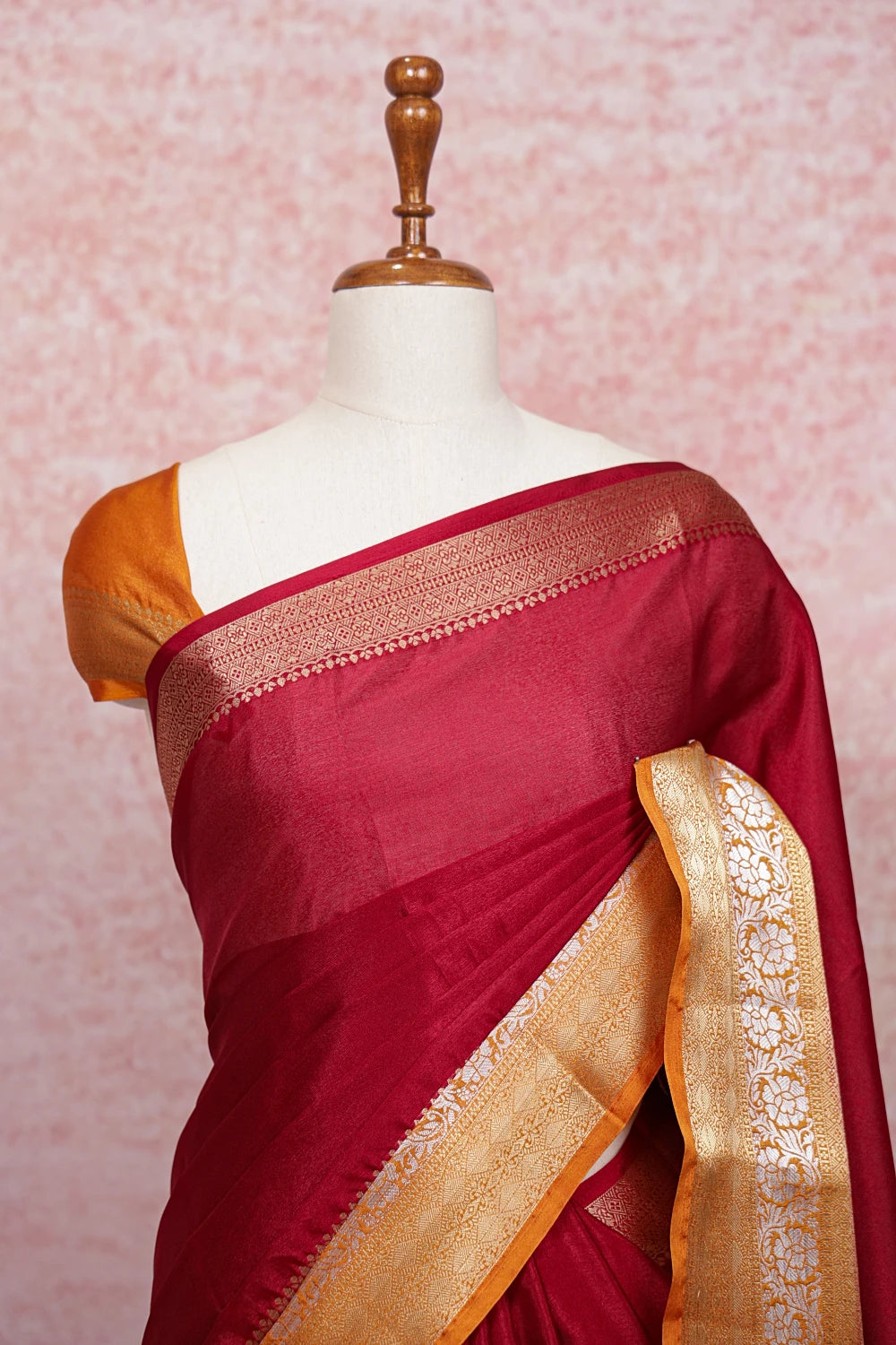 Maroon Semi Silk Saree - Seematti