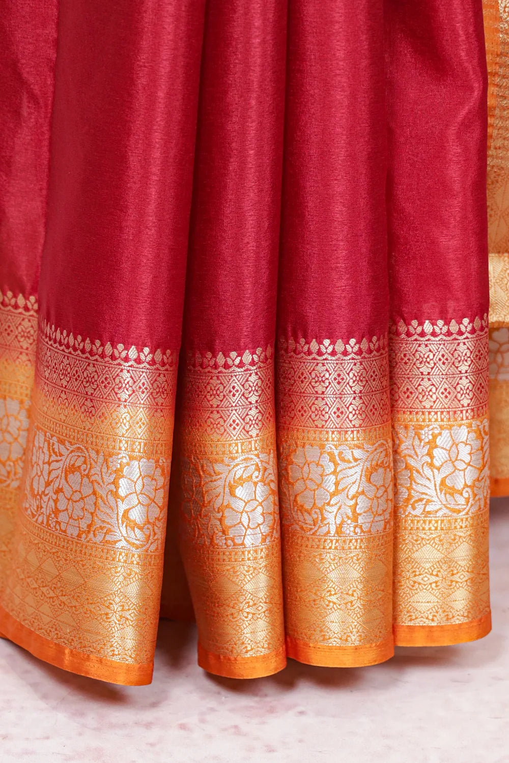 Maroon Semi Silk Saree - Seematti