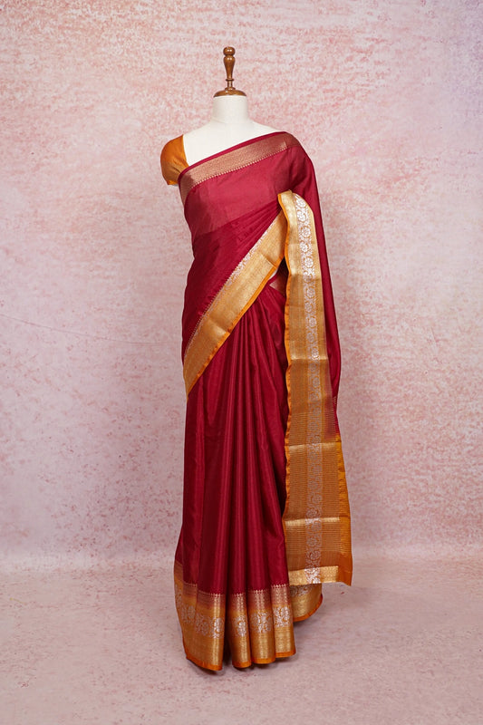 Maroon Semi Silk Saree - Seematti