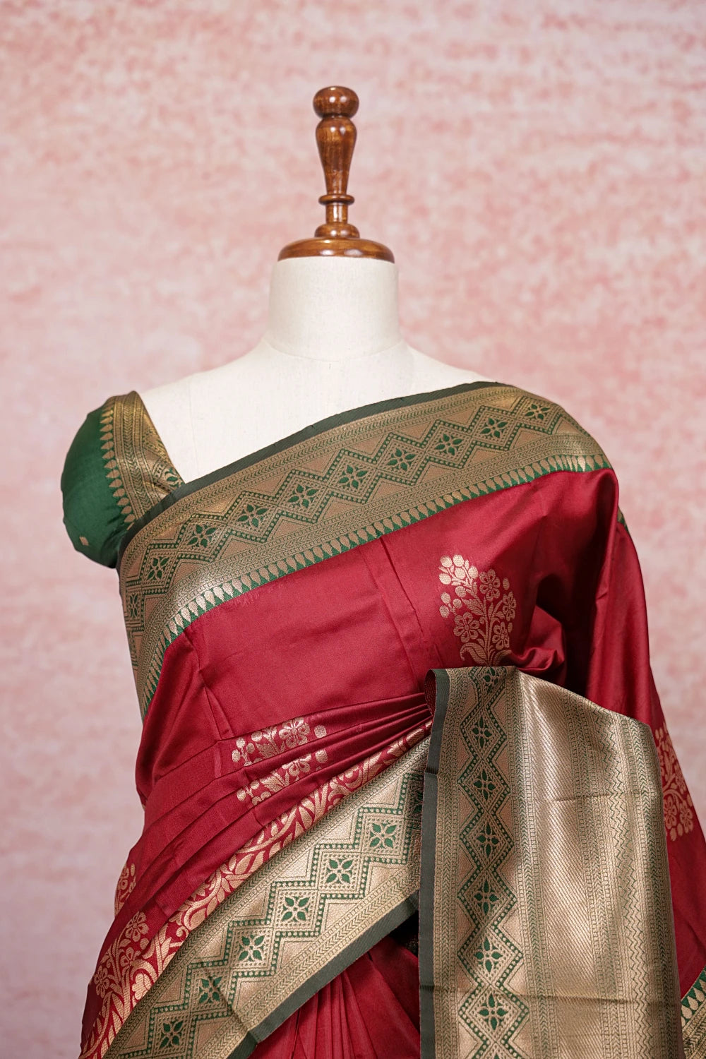 Maroon Semi Silk Saree - Seematti