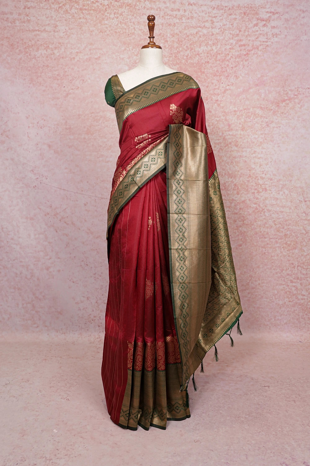 Maroon Semi Silk Saree - Seematti