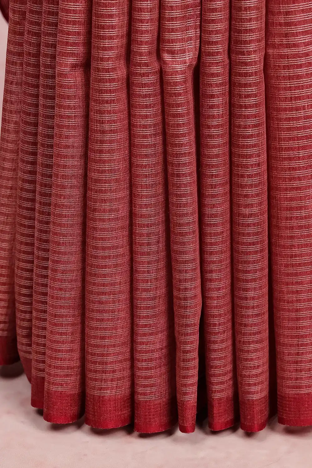Maroon Semi Tussar Saree