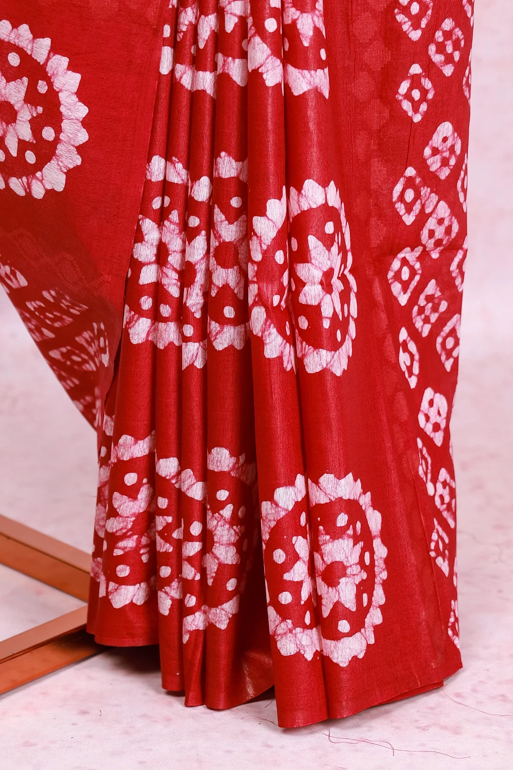 Maroonish Red Semi Tussar Saree