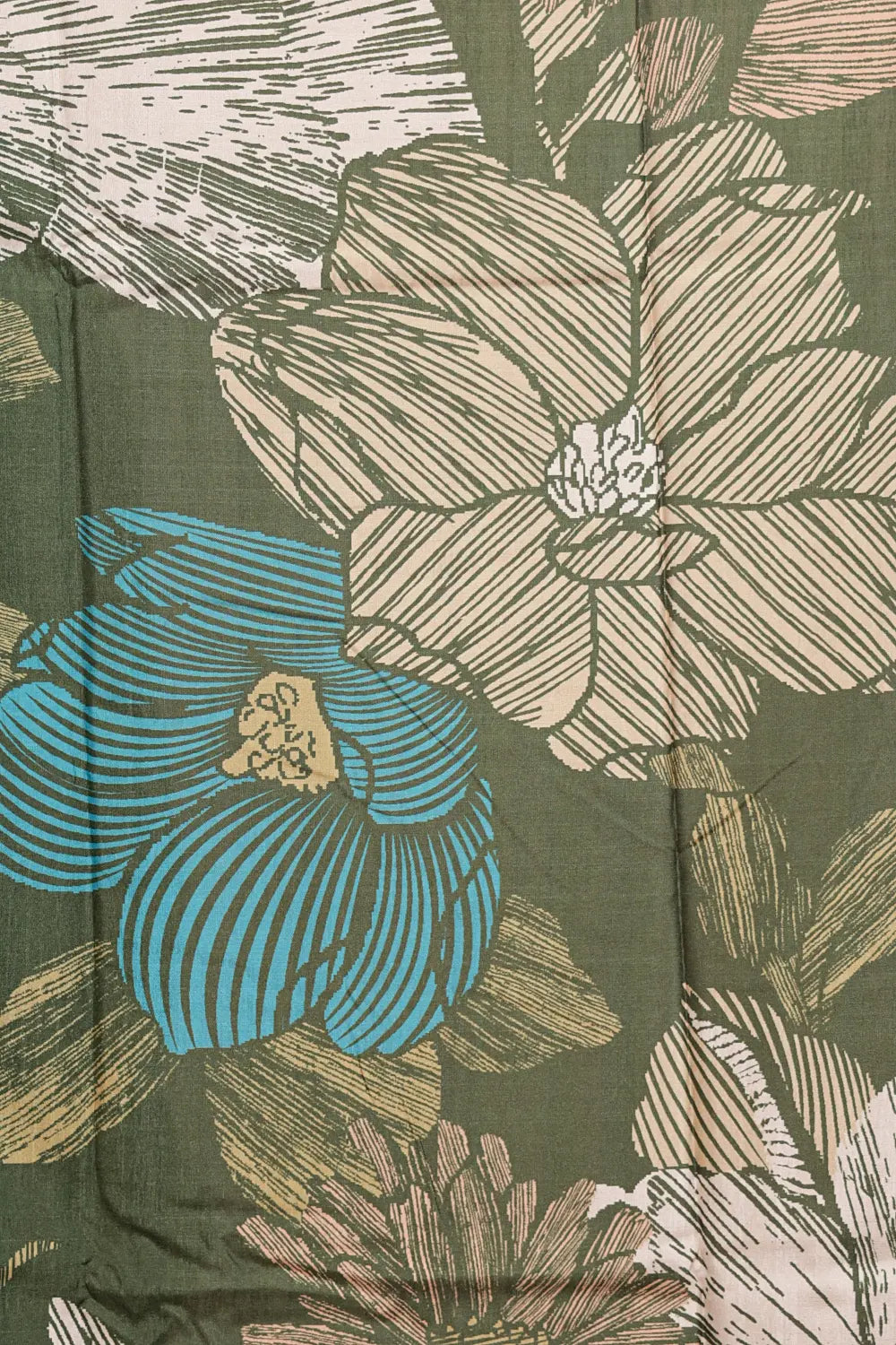 Mehandi Green Semi Tussar Saree - Seematti