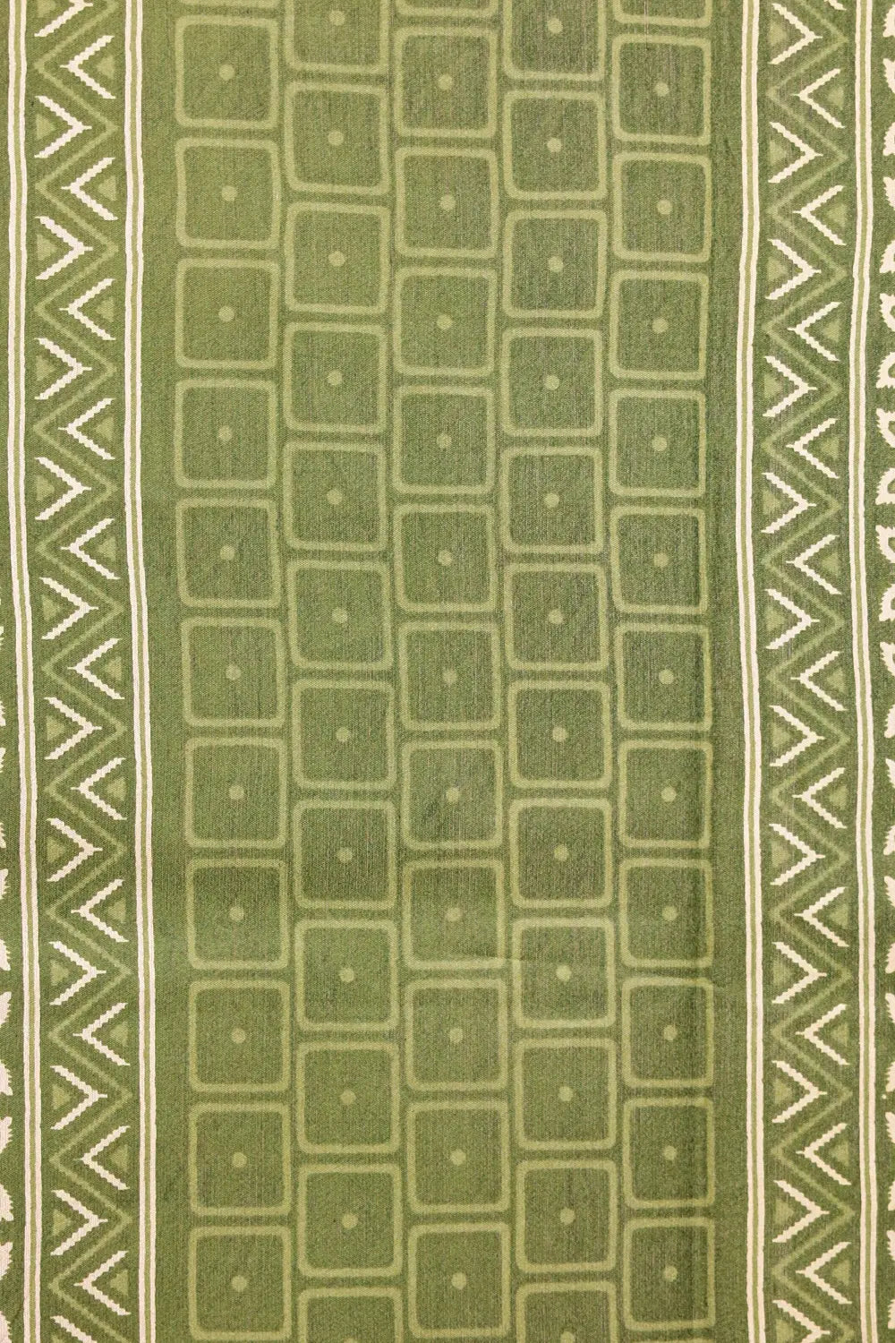 Moss Green Cotton Saree - Seematti