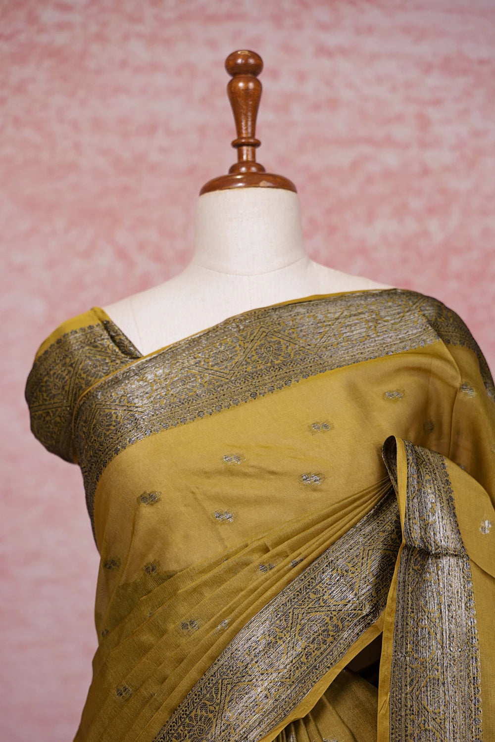 Moss Green Semi Tussar Saree - Seematti