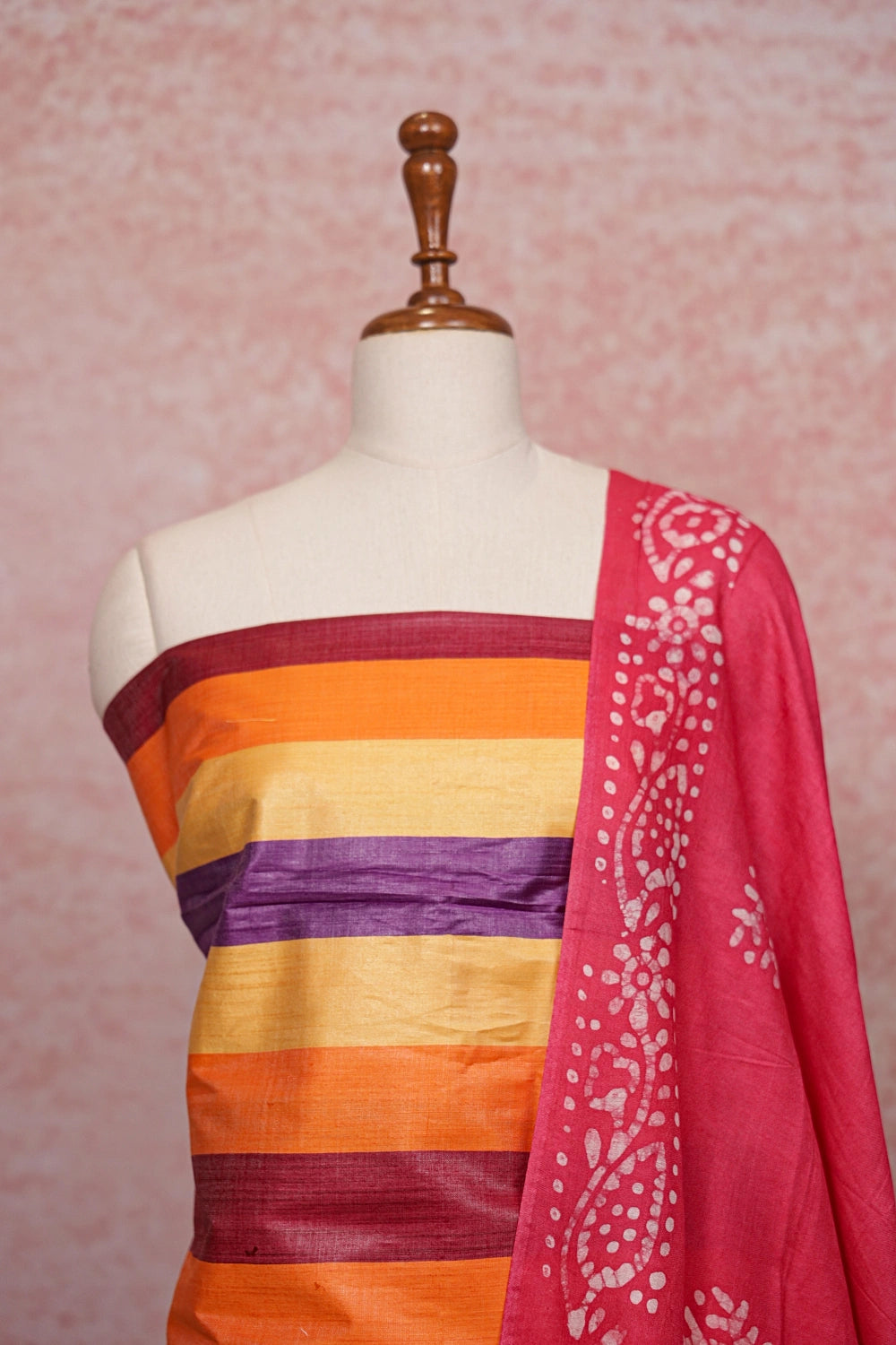 Multi Color Cotton Lines Unstitched Churidhar Material