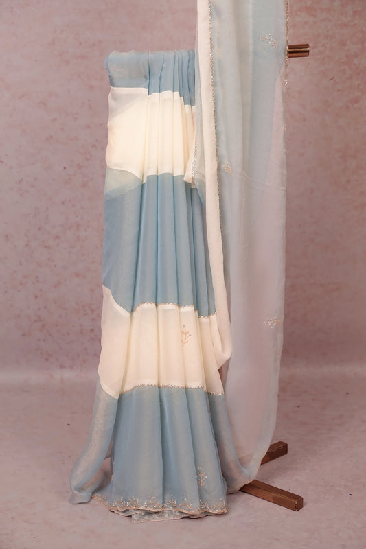 Multi Color Crush Organza Saree