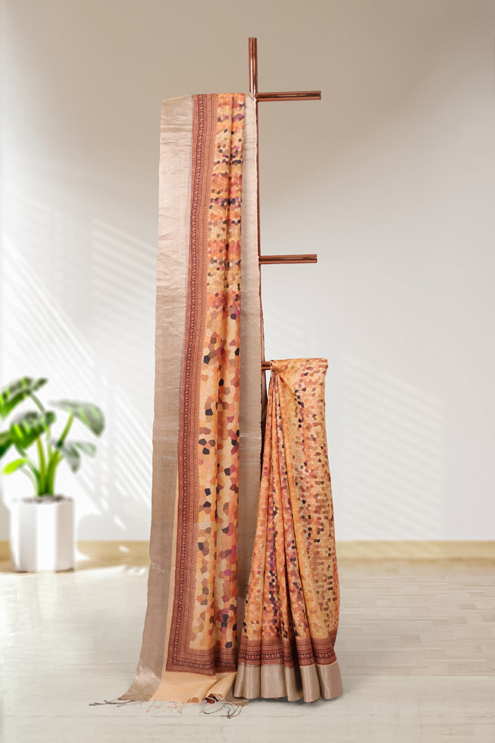 Multi Color Jute Silk Saree - Seematti
