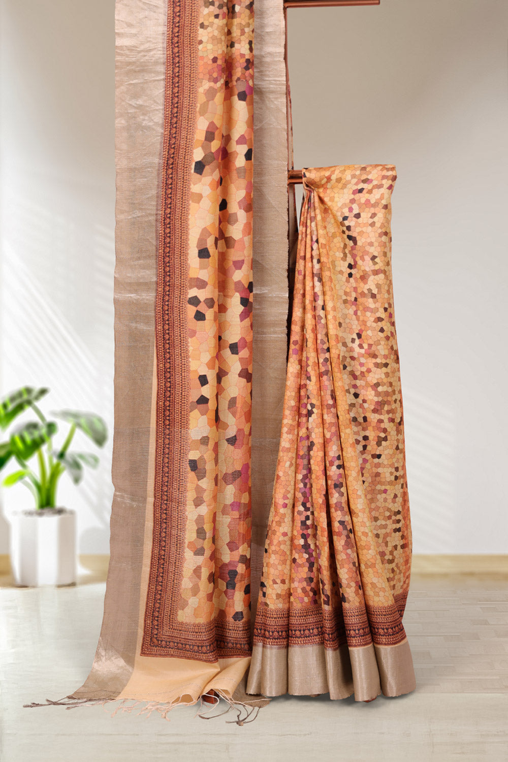 Multi Color Jute Silk Saree - Seematti