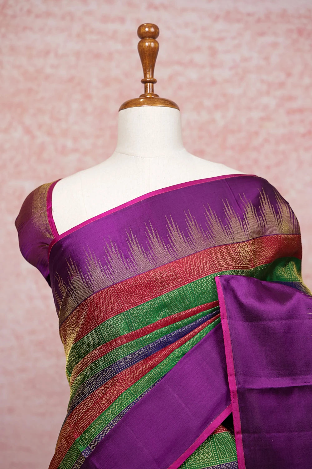 Multi Color Kancheepuram Silk Saree - Seematti