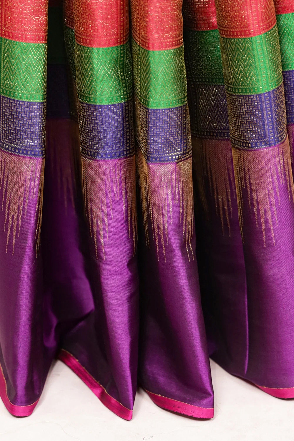Multi Color Kancheepuram Silk Saree - Seematti