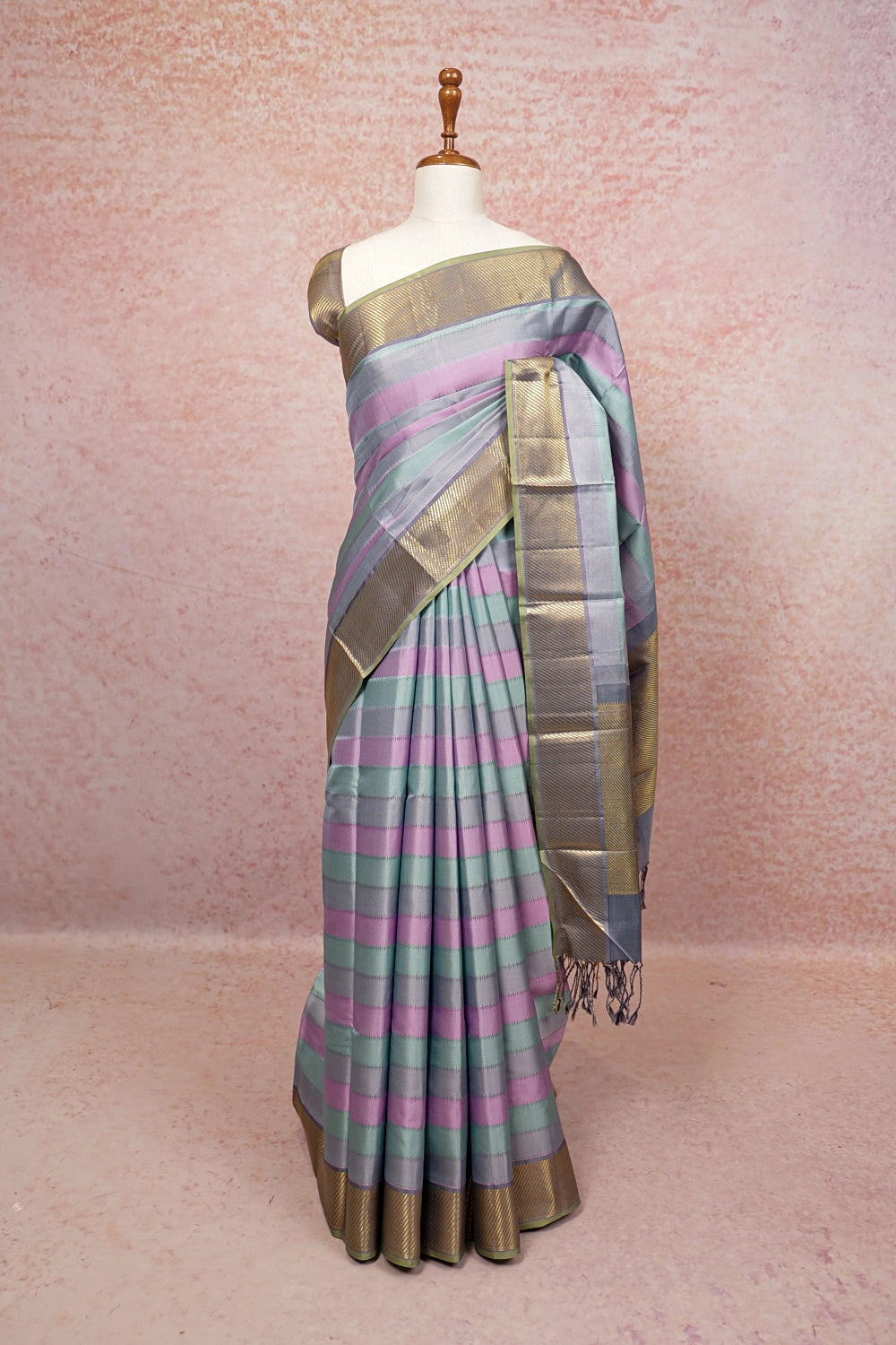 Multi Color Kancheepuram Silk Saree - Seematti