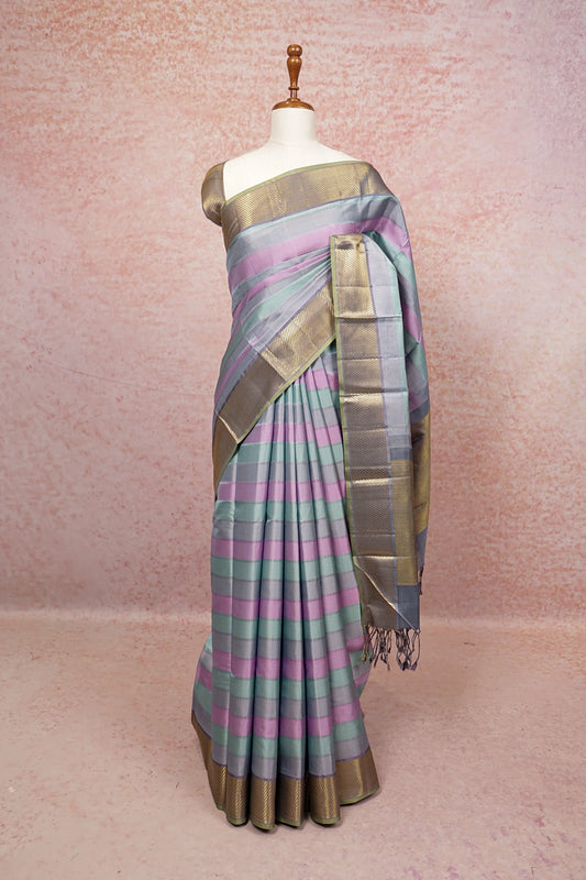 Multi Color Kancheepuram Silk Saree - Seematti
