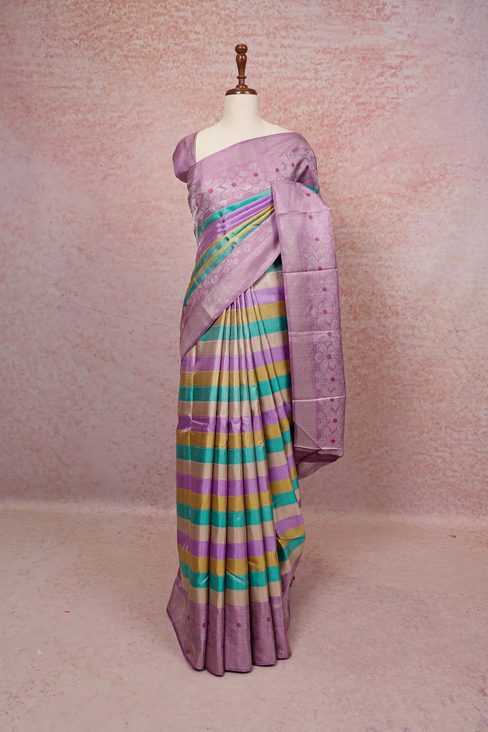 Multi Color Kancheepuram Silk Saree - Seematti