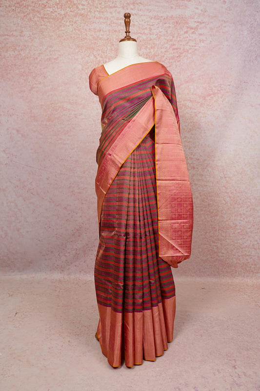 Multi Color Kancheepuram Silk Saree - Seematti