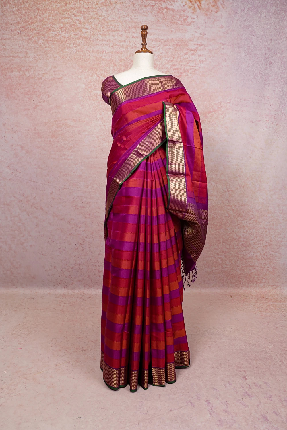Multi Color Kancheepuram Silk Saree - Seematti
