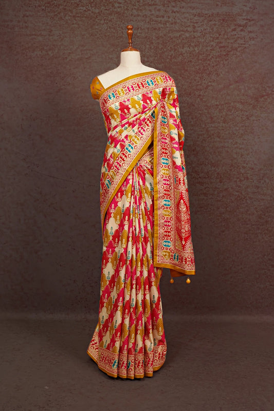 Multi Color Pashmina Silk Saree