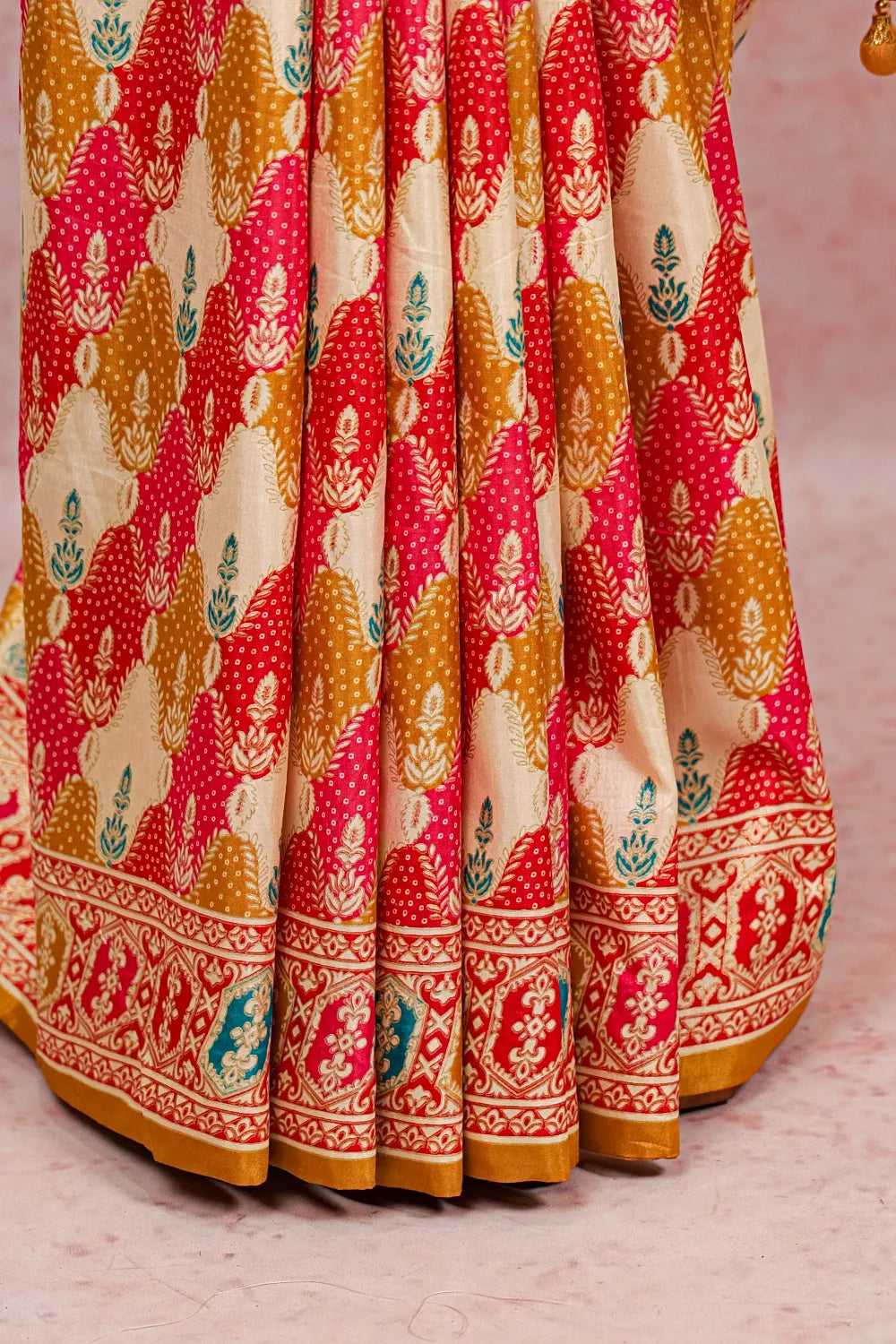 Multi Color Pashmina Silk Saree