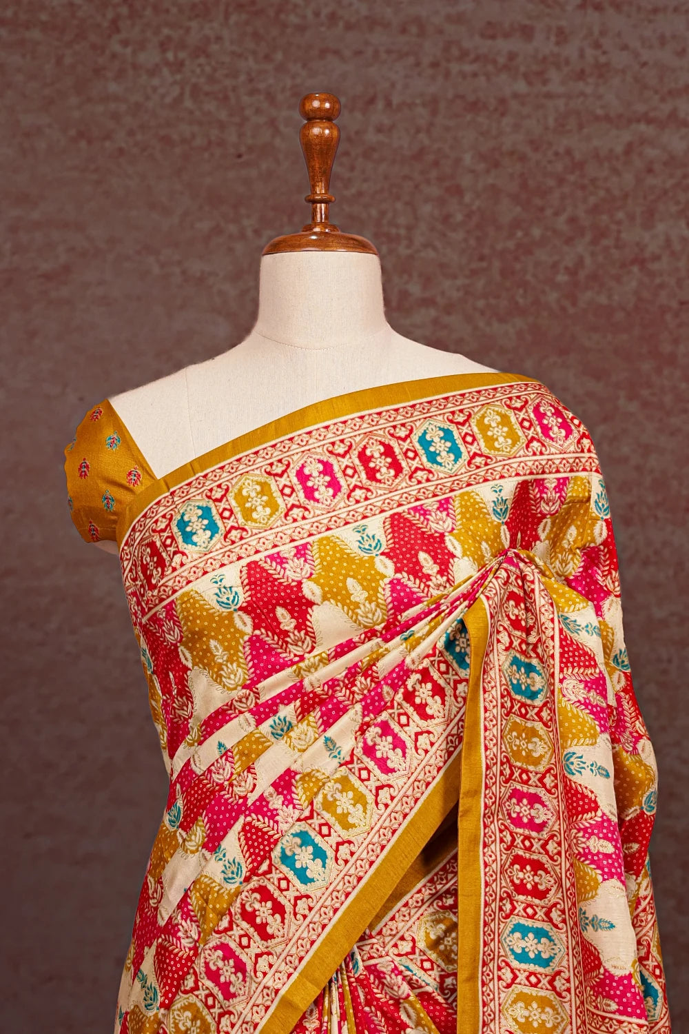 Multi Color Pashmina Silk Saree