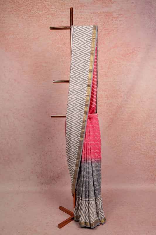 Multi Color Semi Chanderi Saree