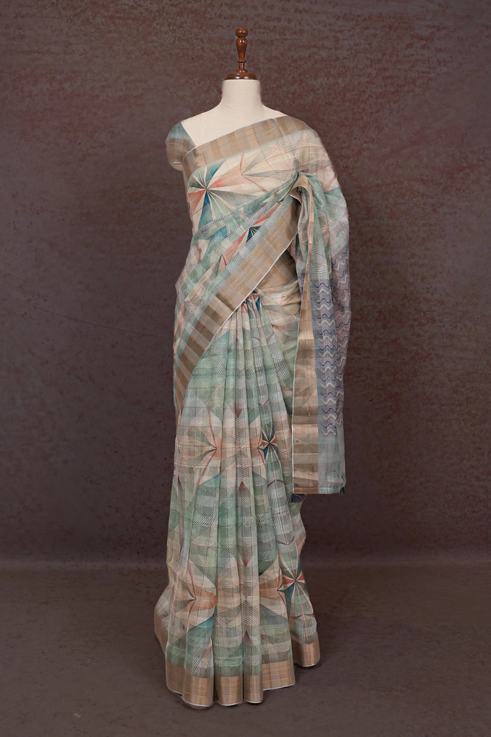 Multi Color Semi Linen Saree - Seematti