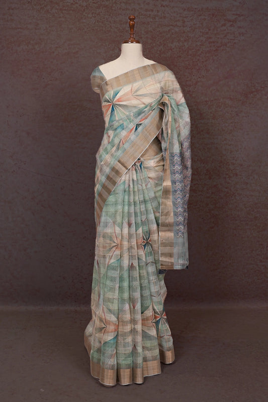 Multi Color Semi Linen Saree - Seematti