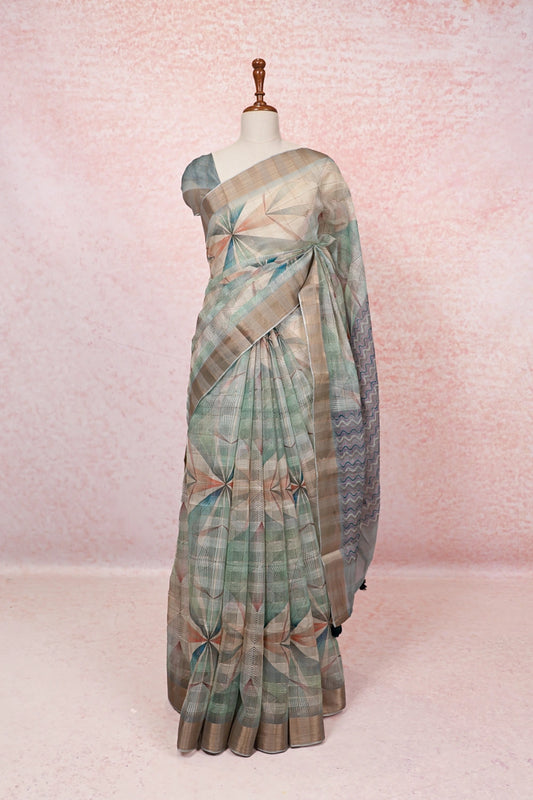 Multi Color Semi Linen Saree - Seematti