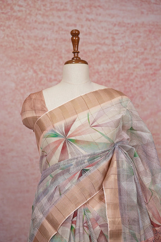 Multi Color Semi Linen Saree - Seematti