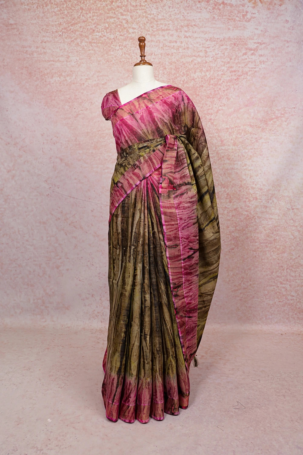 Multi Color Semi Tissue Tussar Saree - Seematti