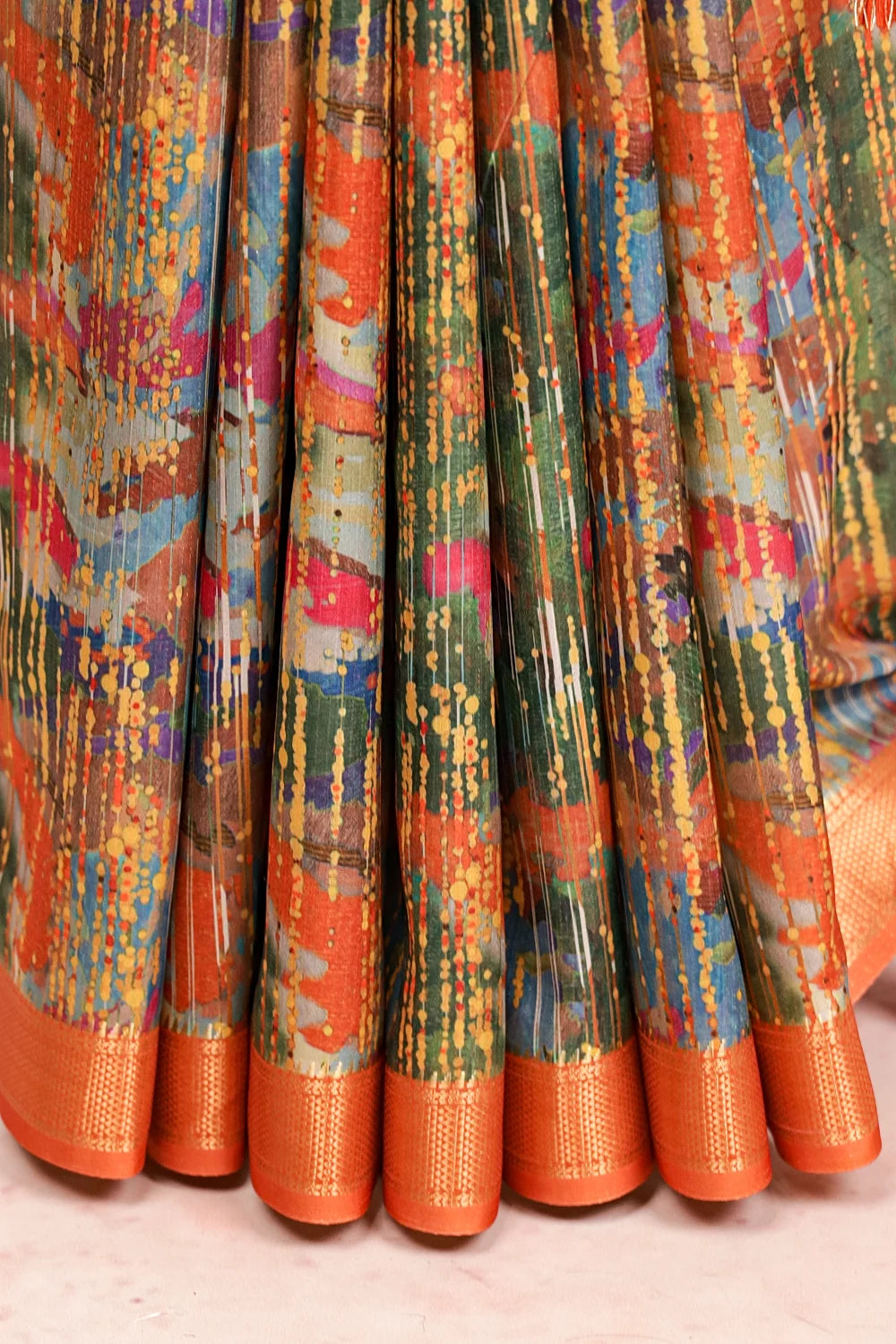 Multi Colors Semi Tussar Saree - Seematti