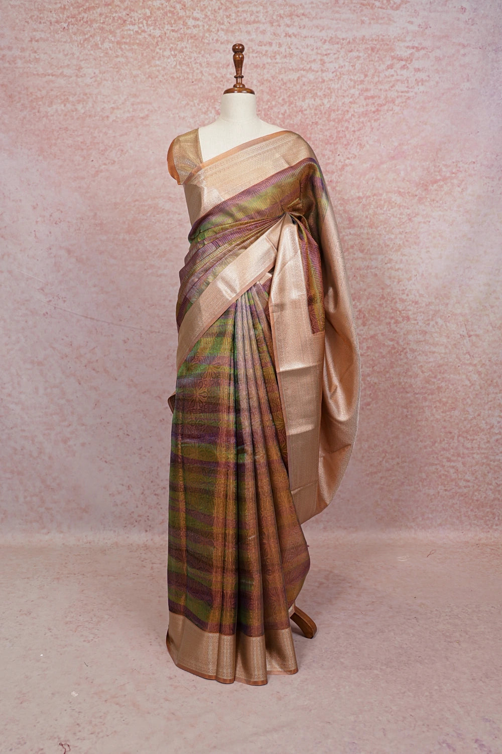 Multi Colors Tissue Silk Saree - Seematti